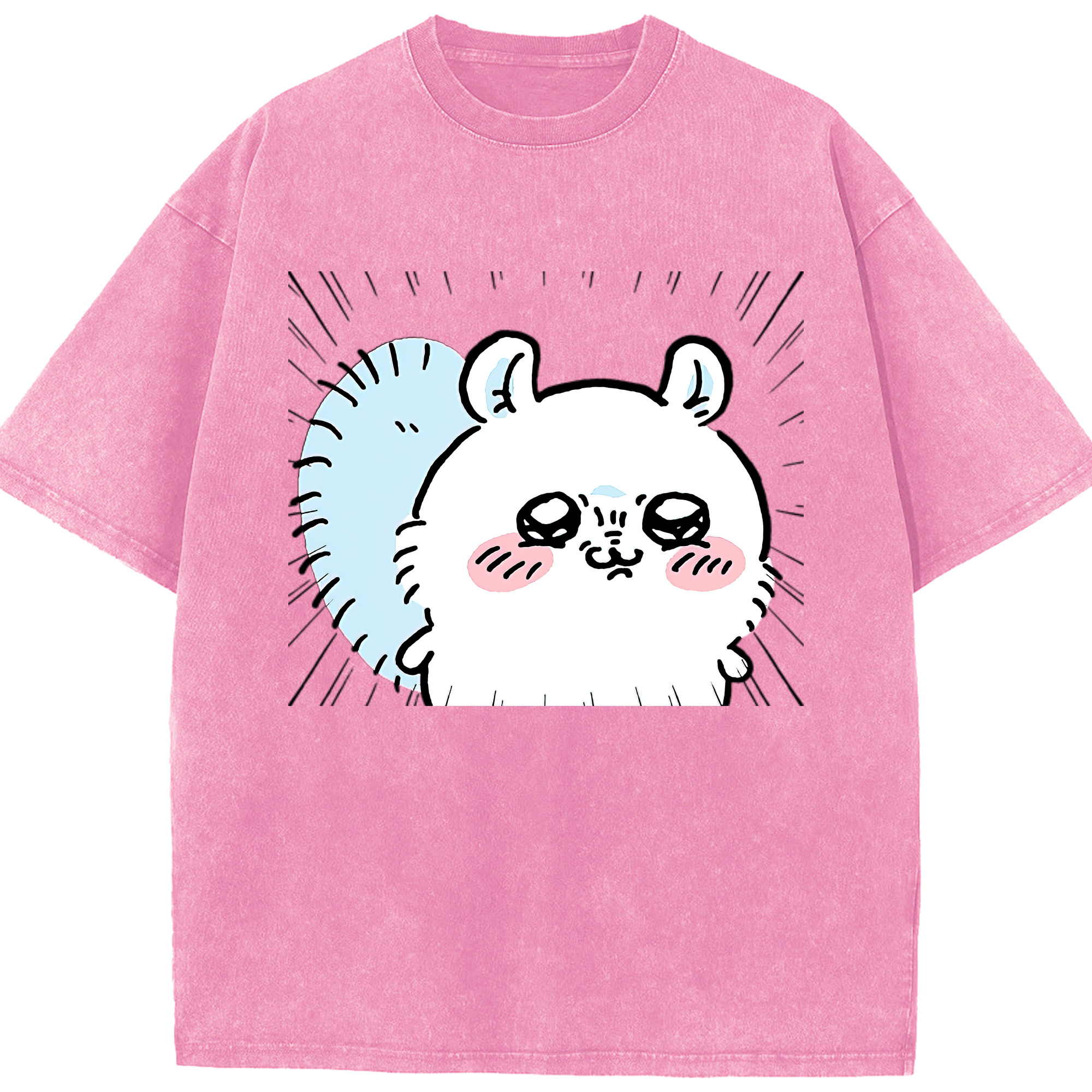 （画像用） ちいかわ モモンガ Chii-kawa Momonga 綿100% ヴィンテージ風 半袖Tシャツ（フロントプリント）